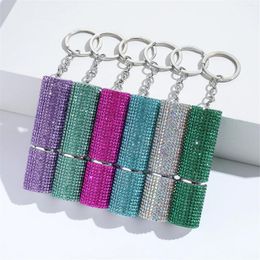 Storage Bottles Diamond-Encrusted Creative -Selling Girls Solid Color Perfume Bottle Keychain Exquisite Portable Push-Type