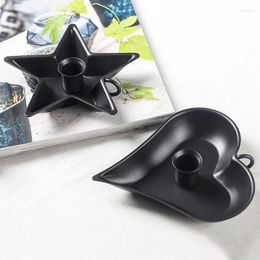 Candle Holders Star Heart Shaped Metal Iron Candlestick Romantic Vintage Tea Light Holder For Dinner Table Decoration