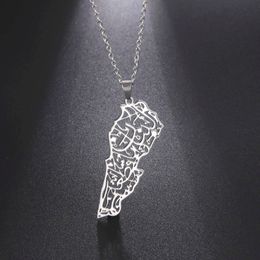Libanon Anhänger Halskette Männer Land Geographie Liban Karte Edelstahl Halsketten für Frauen Schmuck Geschenk Großhandel Großhandel