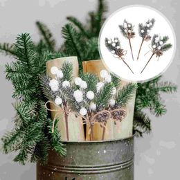 Decorative Flowers 20 Pcs Po Props Christmas Berry Pine Needles Berries Xmas Ornament Plastic