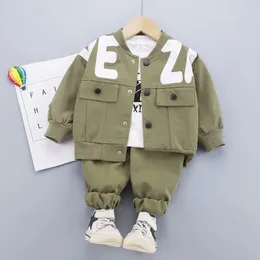 Clothing Sets Spring Baby Children Clothes Suit Boys Girls Work Cloth HOODIES T Shirt Pants 3Pcs/set Kids Toddler Fashion Cotton Tracksuits