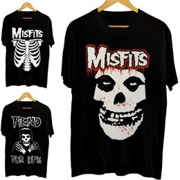T Shirt Y2K Mens Womens Harajuku Gothic Hip Hop Graphic Printing Cotton Round Neck MISFITS Oversized Tees Short Sleeve Tops 240513