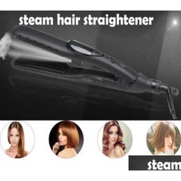 Hair Straighteners Drop Steam Straight Curl Atomization Splint Tourmaline Ceramic Irons7256624 Delivery Products Care Styling Tools Dhuos