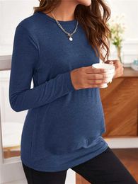 Maternity Tops Tees Womens Nursing Sweatshirt Long Sleeves Breastfeeding Maternity Tops Casual Clothes maternity shirts workout tops for work Y240518