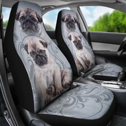 Car Seat Covers Pug Custom Vintage Accessories Gifts For Dog Lovers Pack Of 2 Universal Front Protective Cover