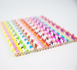 Colourful Drinking Paper Straws Biodegradable Baby Shower Boy Decoration For Candy Bar Birthday Party Christmas Decorations Kids Ad2494420