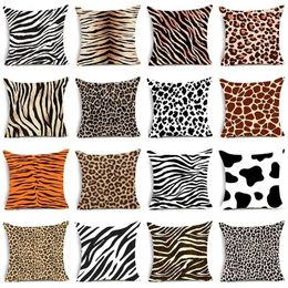 Pillow Animal Print Pillowcase Leopard Tiger Zebra Cow Snake Cover Home Sofa Decor Poszewka Boho Cases