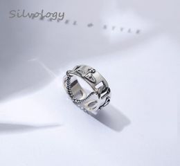 Silvology 925 Sterling Silver Chain Saturn Rings Silver Vintage Weave Texture New Open Rings For Women 2019 Summer Jewellery Gift LY8296437
