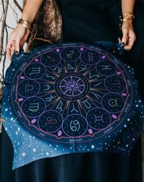 Tarot tablecloth Altar cloth tarot Tapestry Wall Hanging Wheel of the Zodiac Astrology black sun moon Bedroom Room Decor Art 220728120978
