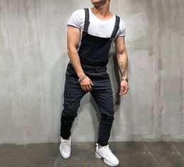 New arrival Fashion Mens Ripped Jeans Jumpsuits Street Distressed Hole Denim Bib Overalls For Man Suspender Pants Size MXXL8855058