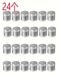 24 Pack Round Metal Tins Box Candle Tin Black Aluminium Jar Storage Empty Pot Plain Cream Cosmetic Container3253882