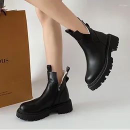 Boots Women's Ankle Female PU Leather Waterproof Snow Ladies Winter Keep Warm Comfortable Thick Sole Shoes Woman