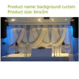 Party Decoration 3mx6m (10x20ft) Colourful Backdrop Church Stage Curtain With Sequins Backdrops Swags Ice Silk Wedding