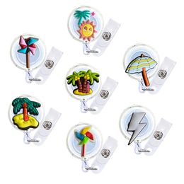 Decorative Objects Figurines Summer Theme Cartoon Badge Reel Retractable Nurse Id Card Holder Name Cute For Student Funny Nurses Clips Otqlh