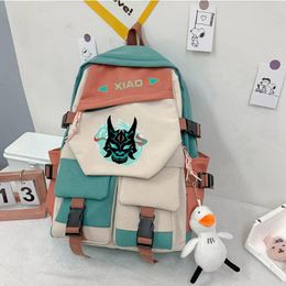 Backpack Genshin Impact Xiao Boys Girls Students School Book Bag Mochila Shoulder Travel Rucksack Outdoor Bags