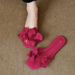 Slippers Flats Footwear Ladies Slides Fashion Flower Summer Beach Flip Flops Female Sandals Women Shoes Big Size