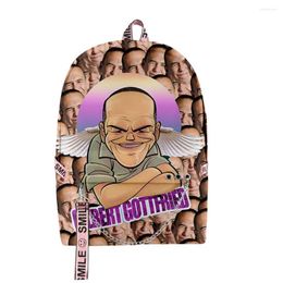 Backpack Harajuku Funny Gilbert GOttfried Student School Bags Unisex 3D Print Oxford Notebook Multifunction Travel Backpacks