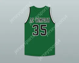 CUSTOM NAY Youth/Kids JABARI WALKER 35 AZ COMPASS PREP DRAGONS GREEN BASKETBALL JERSEY 2 Top Stitched S-6XL