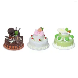 Decorative Flowers Artificial Cake Model Fake Realistic Food Toys Faux Cakes Ornament For Home Festive Window Display Decor