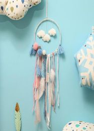Feather Handmade Dream Catcher Indian Style Crafts Woven Wall Hanging Decoration White Dreamcatcher Wedding Hanging Decorations GA8703078