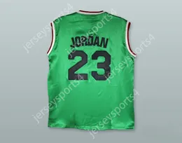 CUSTOM NAY Name Youth/Kids MOTAW 23 TUNE SQUAD GREEN SILK BASKETBALL JERSEY Top Stitched S-6XL