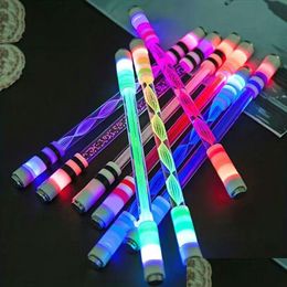Party Favour Illuminated Spinning Pen Creative Rolling Special Kids Release Pressure Spin Pocket Led Flash Christmas Halloween Drop Del Otjfg