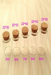 mini glass bottle with cork stopper 3ml 5ml 7ml 8ml 10ml 15ml 20ml glass jars world wide9838117