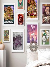 Paintings The Big Lebowski Comedy Movie Vintage Art Prints Poster Star Actor Abstract Illustration Wall Picture Canvas Painting Ho9954228