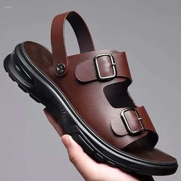 Men Genuine Sandals Shoes for s Summer Leather Fashion Slipper Comfortable Sole Casual Street Cool Beach Comtable 469 Shoe Sandal Fahion Caual 860 d sa a cec2