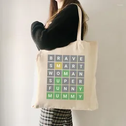 Shopping Bags Brave Smart Women Super Funny Mummy Tote Bag Daily Commute Canvas Shoulder Reusable Handbag Trendy Folding