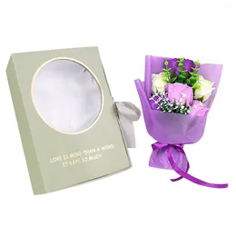 Decorative Flowers Rose Bouquet Gift Simulation Holding Soap Day 6 Mother's Flower Box Artificial Hanging