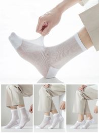 Women Socks 5 Pairs Of Summer Short Thin Mesh Solid Colour Breathable For Men And Medium Tube Boat
