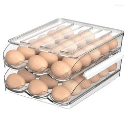 Storage Bottles -Large Capacity Refrigerator Egg Rack - 36 Crisp Boxes For Container Organiser