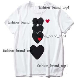 Male And Commes Des Garcons T-Shirt Couple Long Sleeve Designer Embroidered Red Heart Love Black And White T-Shirt Stripes Loose Short Sleeve Plus Size 9f1f