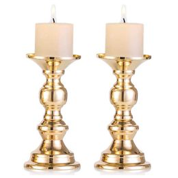 Candle Holders Minimalist Candlestick Electroplated Gold Silver Wedding Props Home Romantic Decoration Western Food Iron H240517