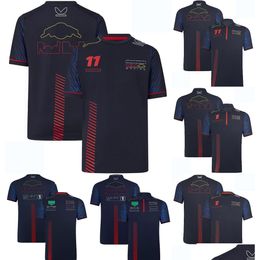 Motorcycle Apparel 2023 F1 Mens Team Shirt T-Shirt Forma 1 Racing Suit And 11 Driver Fan Top T-Shirts Jersey Moto Clothing Drop Delive Ot8Fo