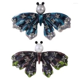 Brooches 1PCS Vintage Pearl Brooch Enamel Butterfly Pin Party Accessories Gifts Women Coat Clothing Jewellery