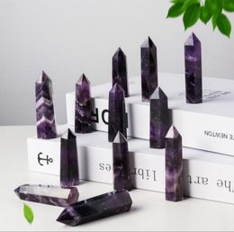 Dream Amethyst Ability Quartz Pillar Crystal Point Arts Ornament Mineral Healing wands Reiki Natural sixsided Energy stone Transp8654353