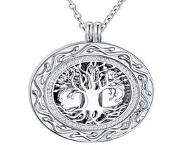 Tree of Life Round Cremation Urn Necklace Cremation Jewelry Ashes Memorial Keepsake Pendant Funnel Kit Included4512063