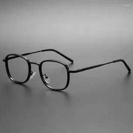 Sunglasses Fashion Square Metal Myopic Eyeglass Frame High-end Retro Anti Blue Light Glasses Women Men 2024 Computer Uv400