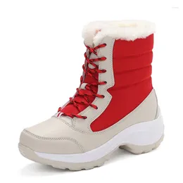 Boots Women's Winter Fashion Ankle Women Keep Warm Female Lace Up Waterproof Snow Ladies Comfortable Thick Bottom