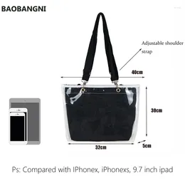 Shoulder Bags Double Sided Transparent Jelly For Women Girls Clear Bag Handbag Large Capacity