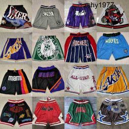 Don Just Team Basketball Shorts Pop Pant with Pocket Sweatpants Blue White Black Red Green Short Top Quality Stitched Baseball