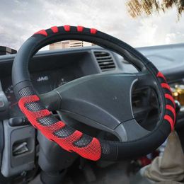 Steering Wheel Covers Large size truck and bus steering wheel cover leatherfabric Automotive steering wheel cover internal accessories 40cm 42cm 45cm 47cm 50cm T24