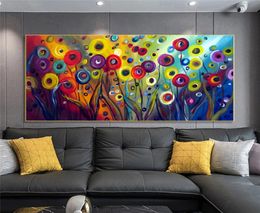 Abstract Colourful Flower Oil Painting Printed On Canvas Prints Wall Art Pictures For Living Room Modern Home Decor Frameless8575348
