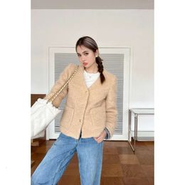 Women's Wool Blends Mm Home Autumn/Winter New Down Edition Fake Two Pieces Löstagbart mode mångsidig flip krage för enkelhet