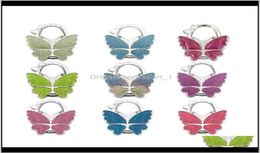 Hooks Rails Metal Foldable Purse Hook Hangerpurse Hookhandbag Holder Shell Bag Folding Table Butterfly Bling Colours Za5220 Pwmge E3325668