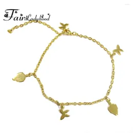 Charm Bracelets FairLadyHood Small Butterfly Jewellery Women Stainless Steel Bridesmaid Bracelet Sister Mom Gifts Pulseras