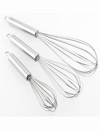 8quot 10quot 12quot Stainless Steel Egg Beater Hand Whisk Mixer Balloon Wire Whisk for Blending Whisking Beating Stirring Ki8420349