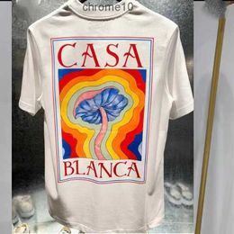 Mens T-shirts t Brand Designer Tees Rainbow Mushroom Letter Print Short Sleeve Tops Cotton Loose Men Women Shirt Jhvd 1Y5V MLU4